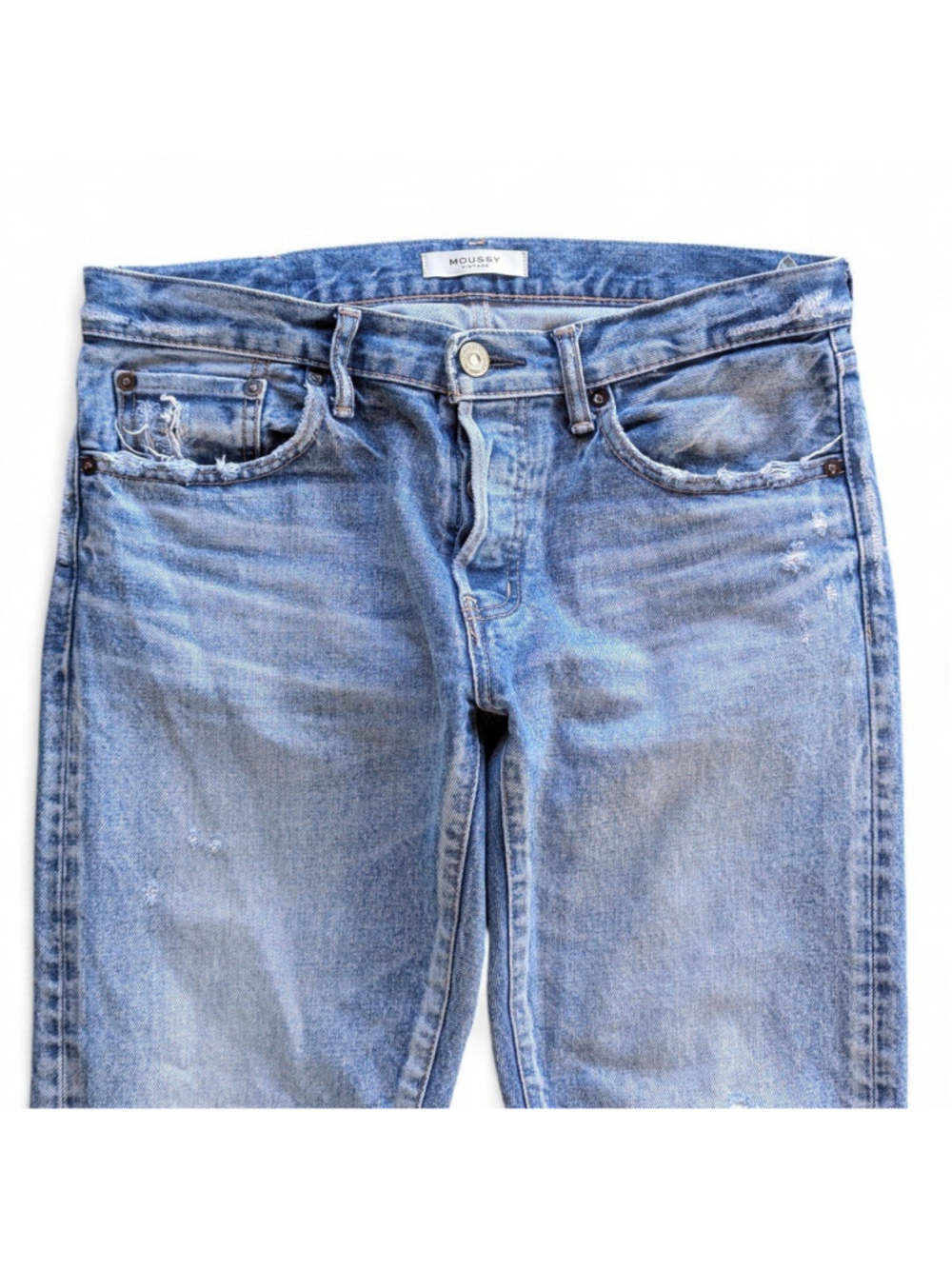 MOUSSY Vintage Keller Tapered Jeans Light Wash Denim Sz 28 - Picture 10 of 13